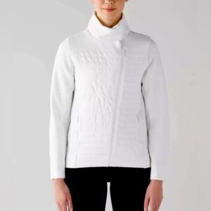 lululemon Fleece BE True Women's White Asymmetrical Zip Up Quilted Jacket size 6